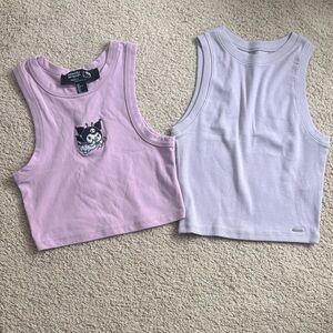 Hollister Pink and Lavender Crop Tops
